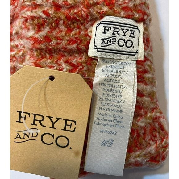 Frye & Co NWT Scarlet Space Dye Beanie & Matching Gloves w/Cuff  Coral Tan Cream - Picture 3 of 12